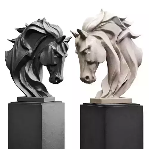 Horse head modern sculpture 3D model