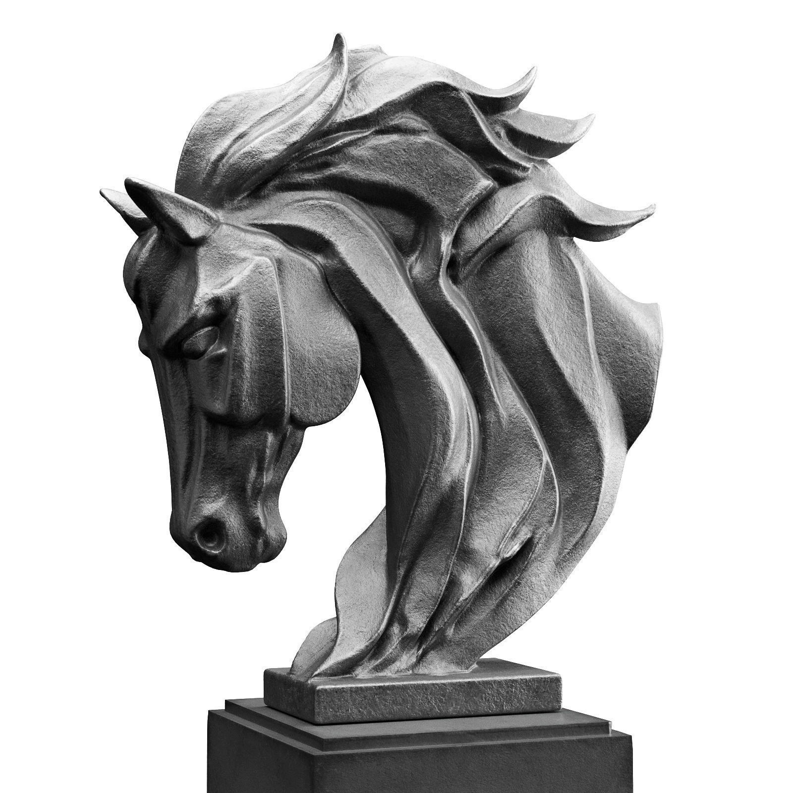 Horse head modern sculpture 3D model_2