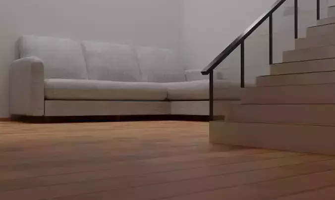 Stair case with TV and sofa  3D model