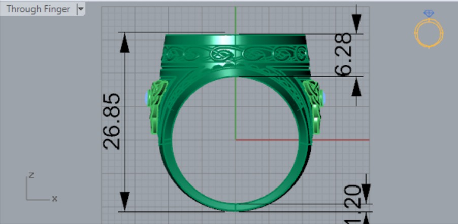 Luxury man ring with knot design onyx diamonds model mr0112 3D print model_9