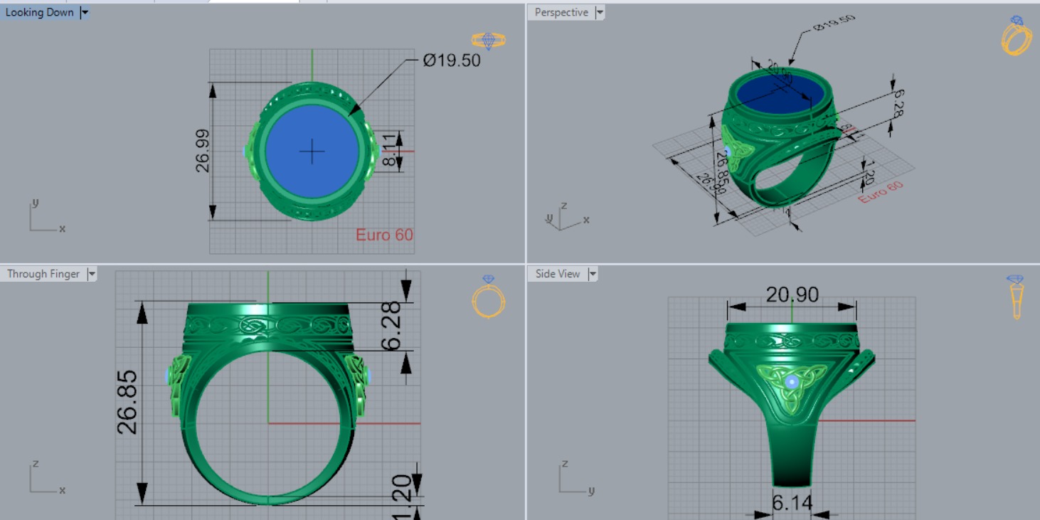 Luxury man ring with knot design onyx diamonds model mr0112 3D print model_5