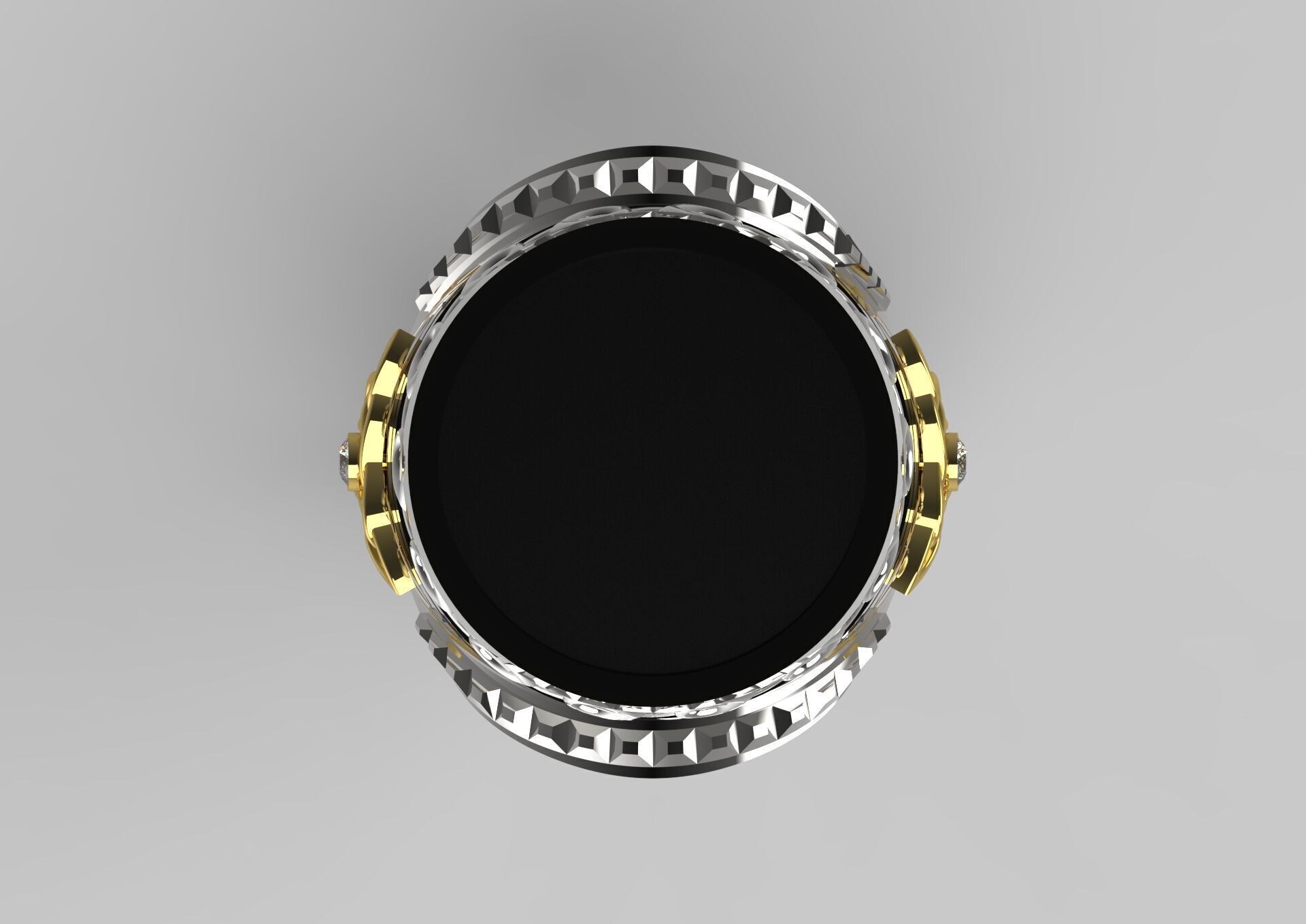 Luxury man ring with knot design onyx diamonds model mr0112 3D print model_20