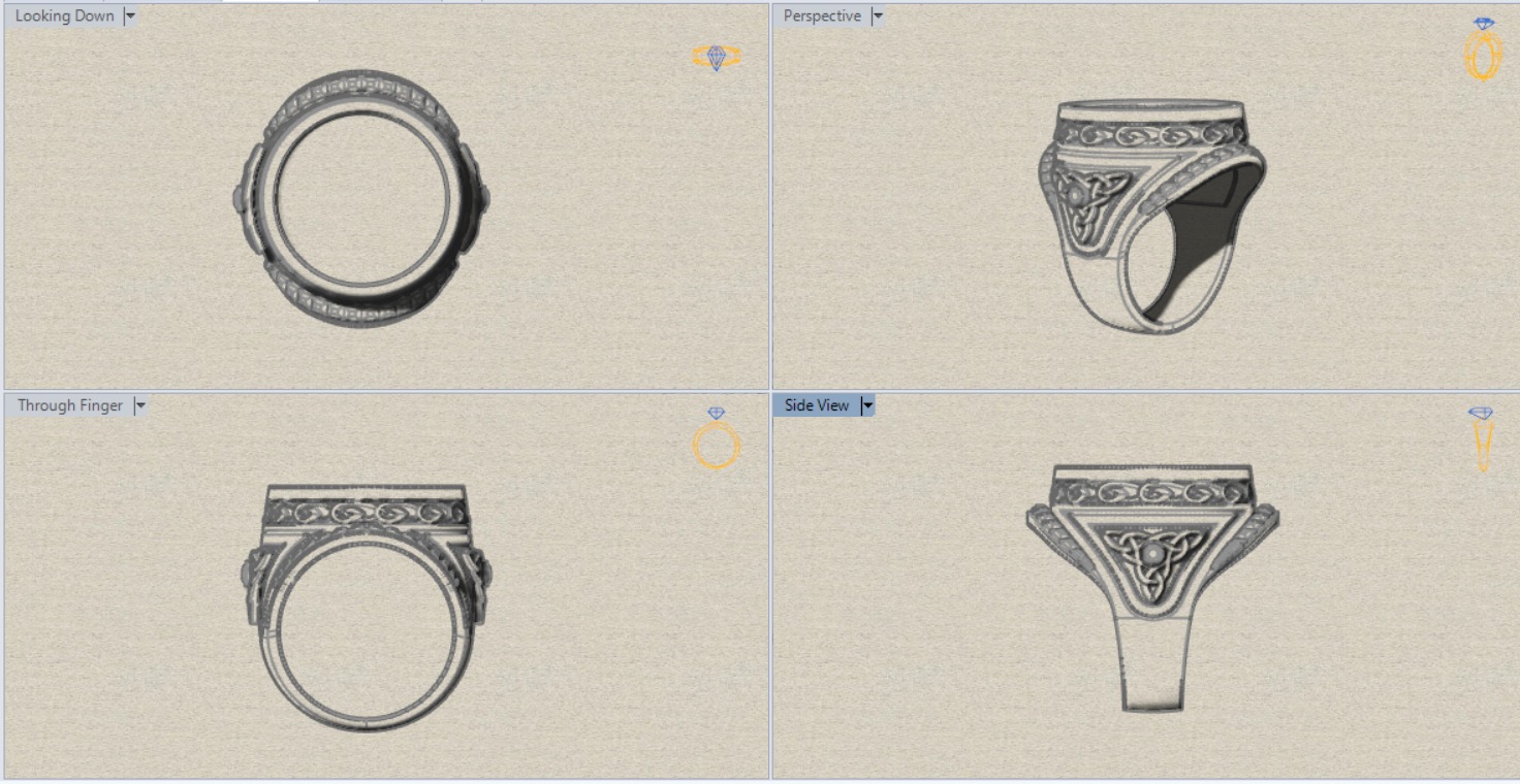 Luxury man ring with knot design onyx diamonds model mr0112 3D print model_16