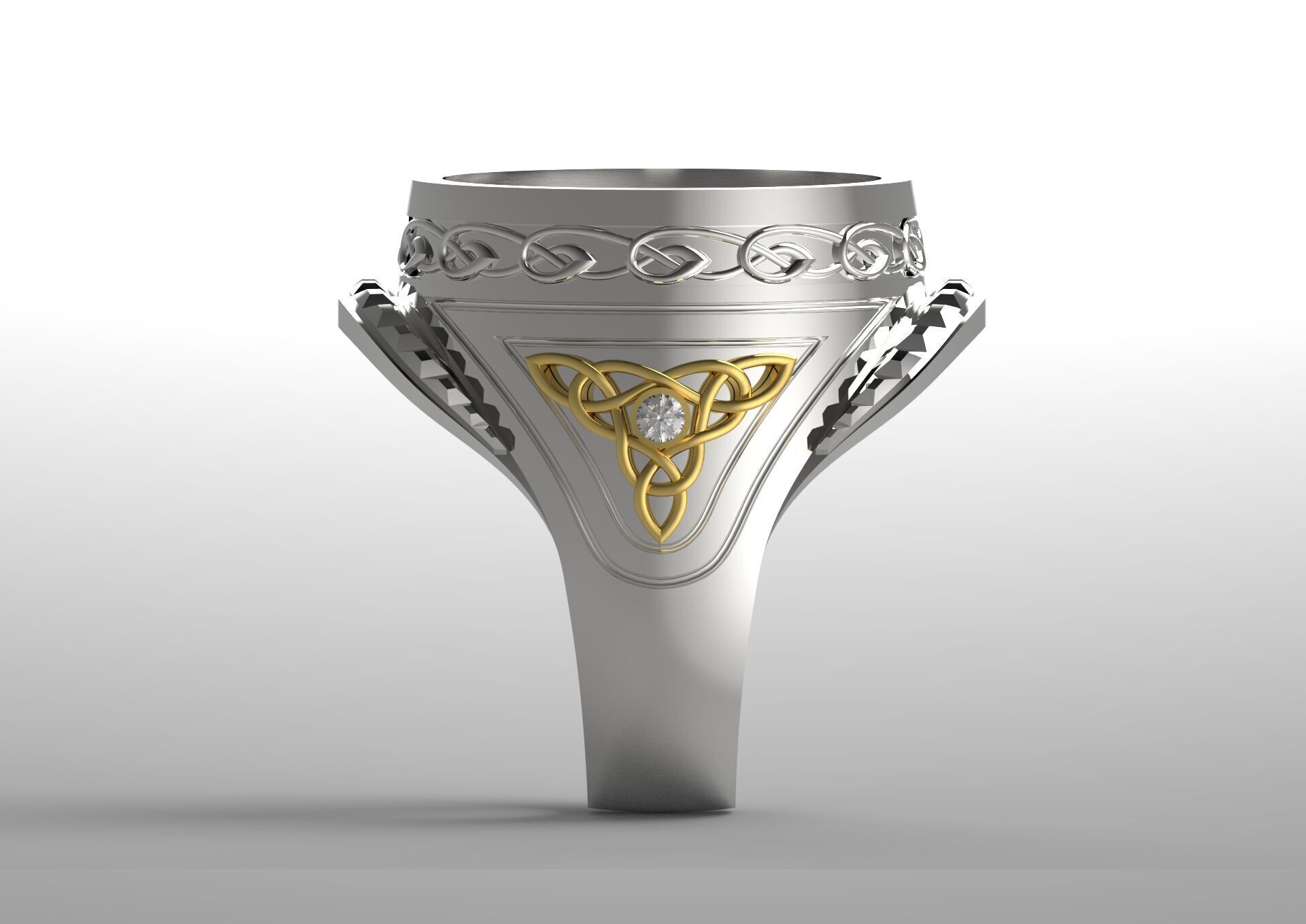 Luxury man ring with knot design onyx diamonds model mr0112 3D print model_21
