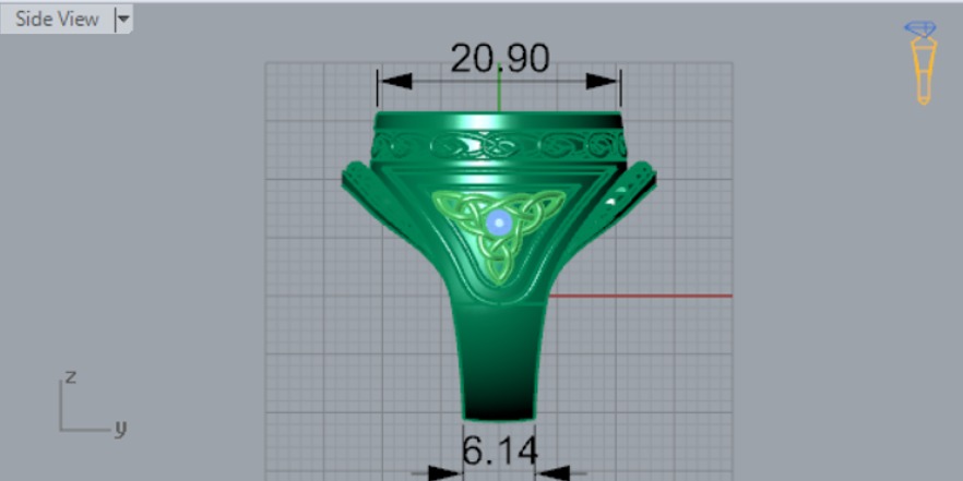 Luxury man ring with knot design onyx diamonds model mr0112 3D print model_10