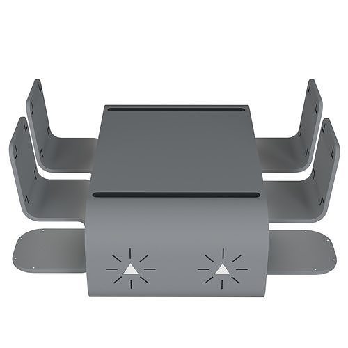Sci-fi Table and Chair Low-poly 3D model