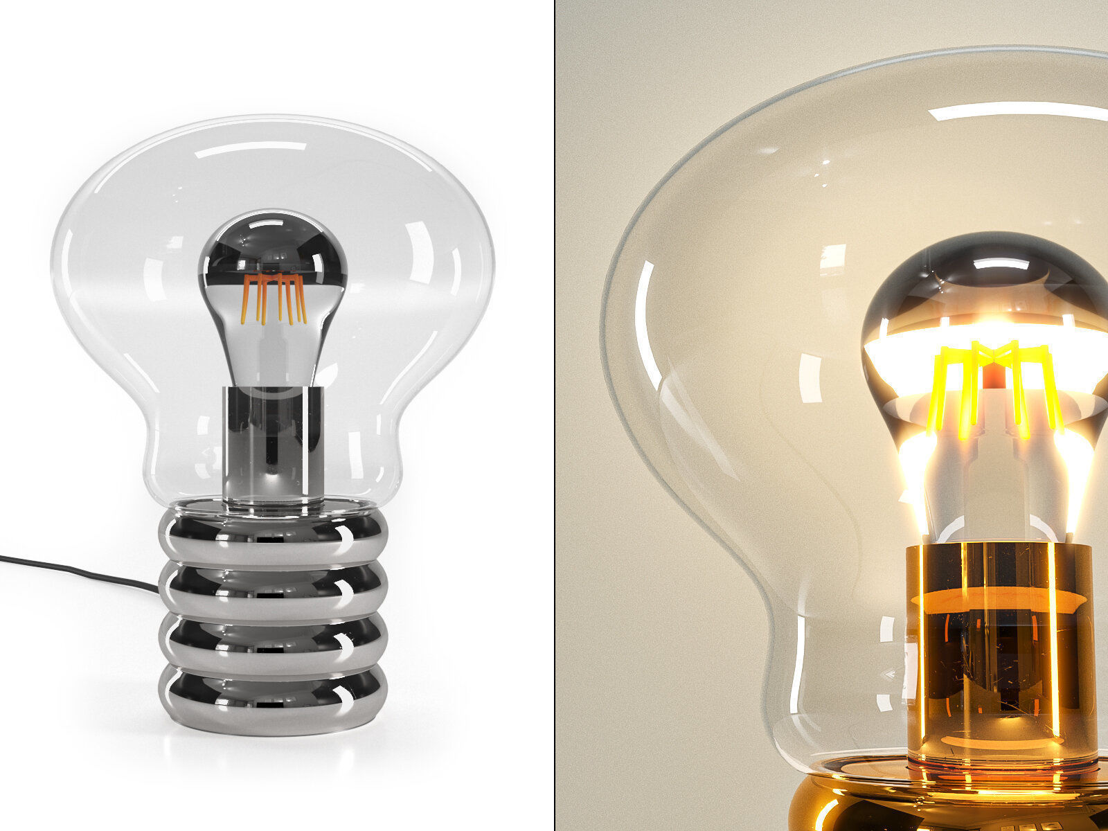 Bulb Table Lamp 3D model_2