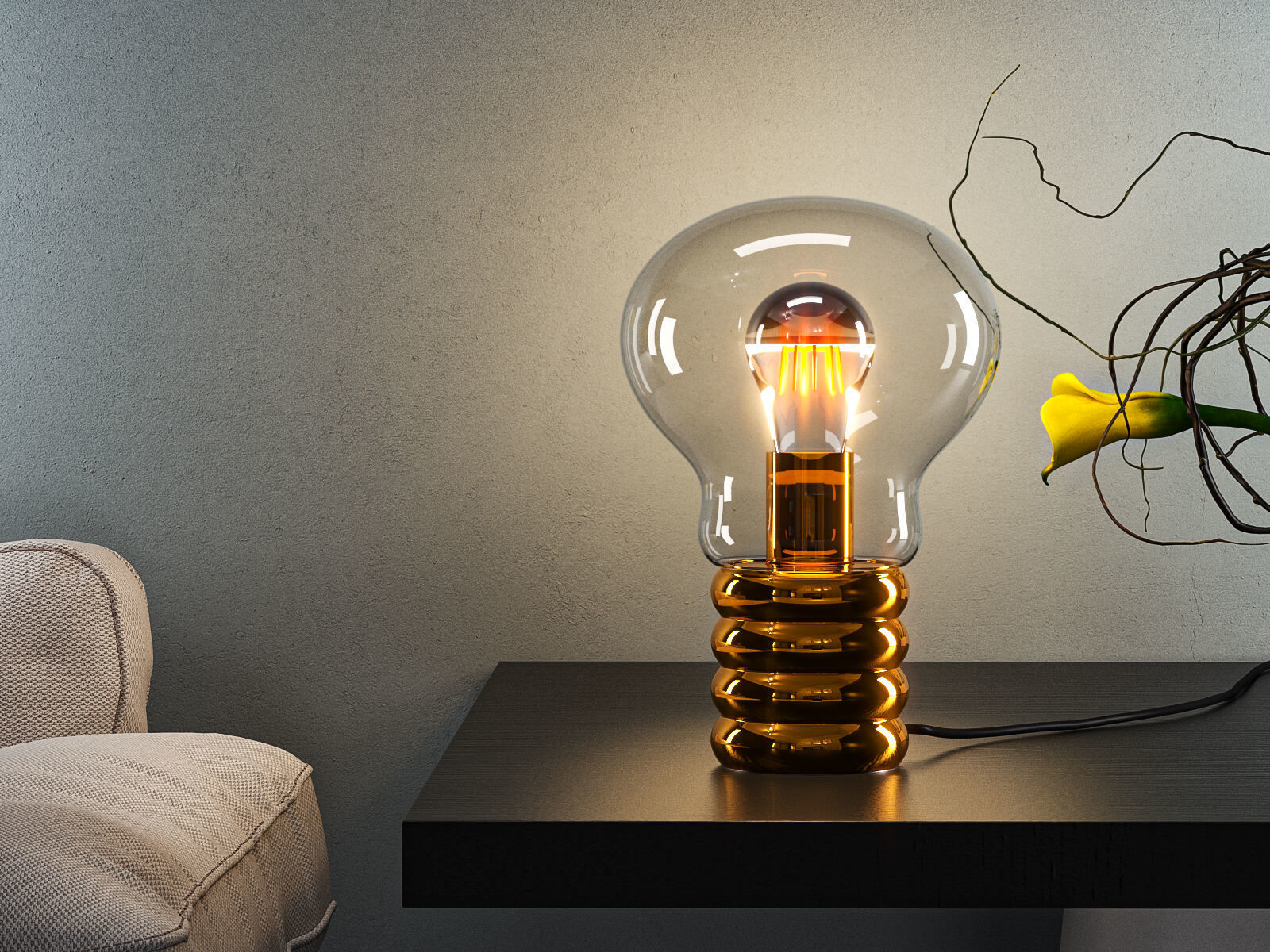 Bulb Table Lamp 3D model_1