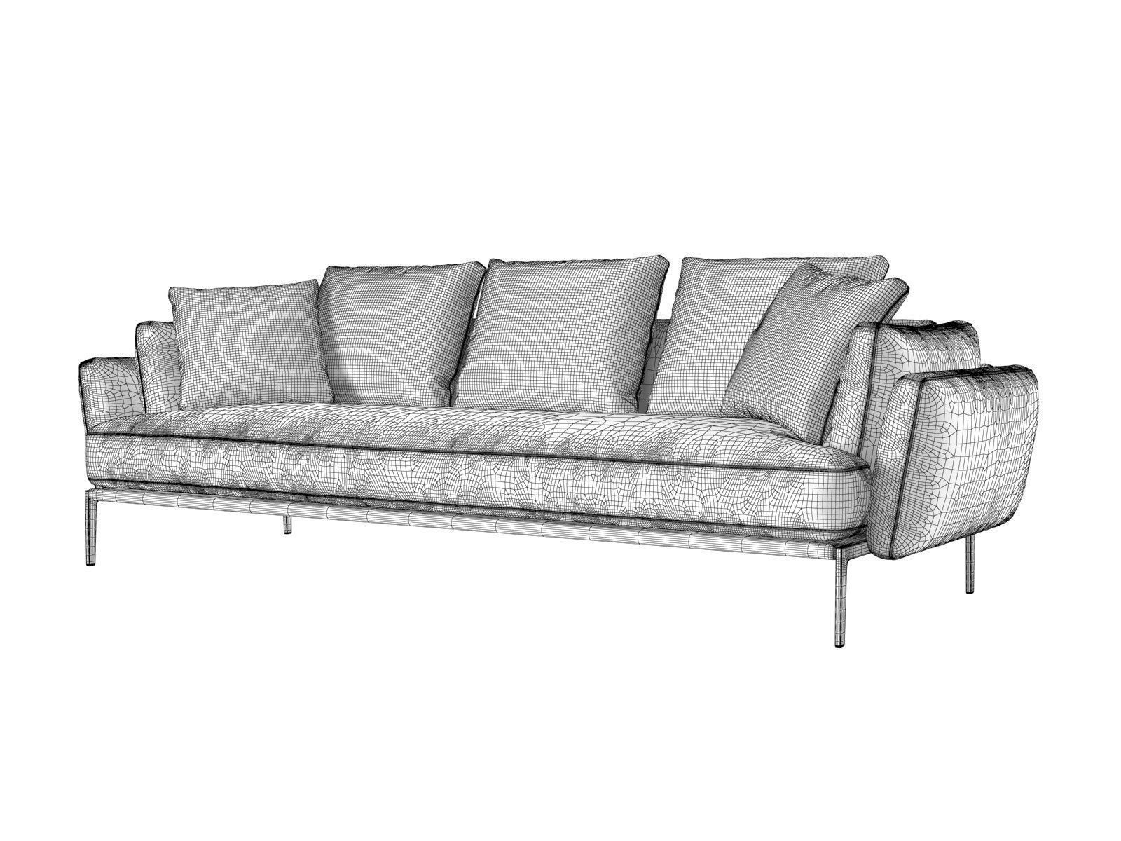 Domino A240 3 Seater Sofa 3D model_4
