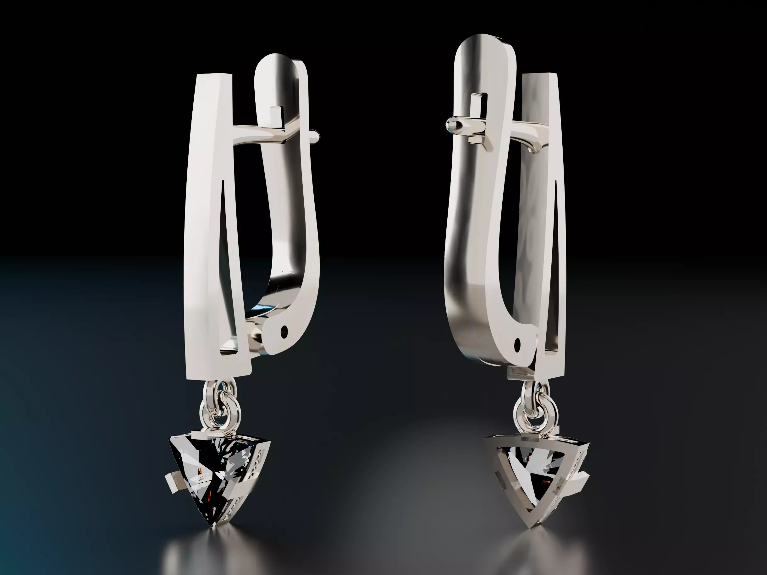 Earrings Triangle 3D print model