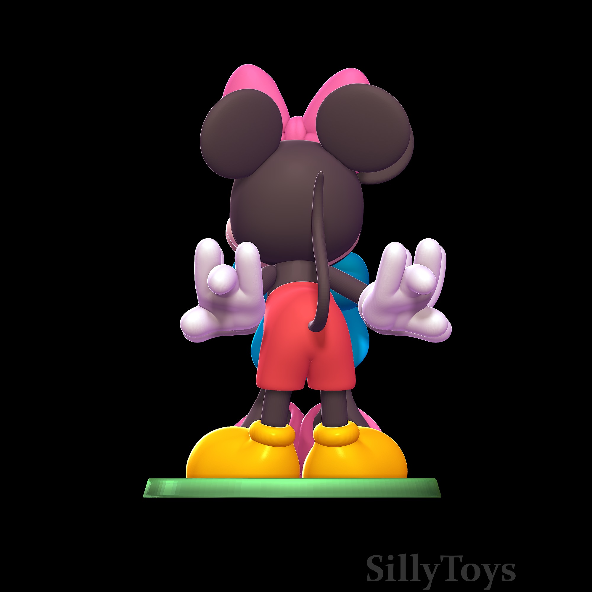 Minnie Mouse and Mickey Mouse Kissing 3D print model_2