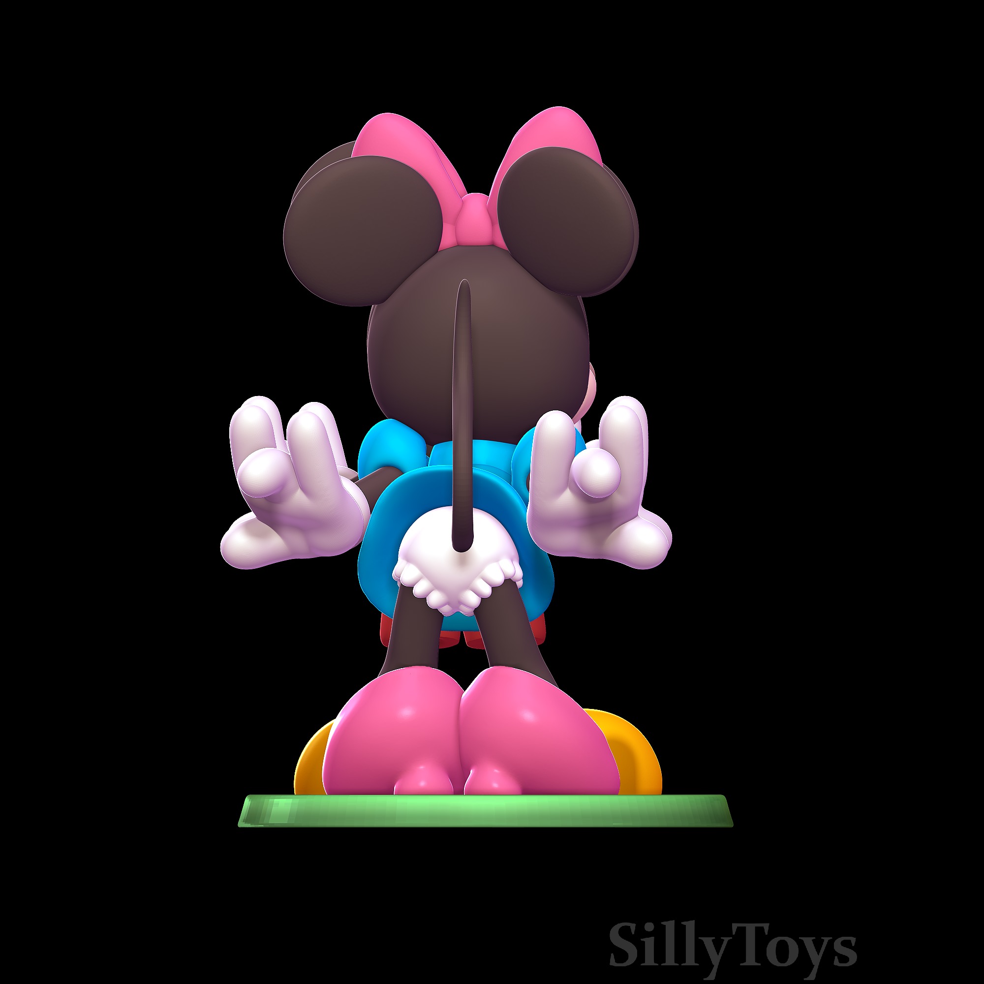 Minnie Mouse and Mickey Mouse Kissing 3D print model_3