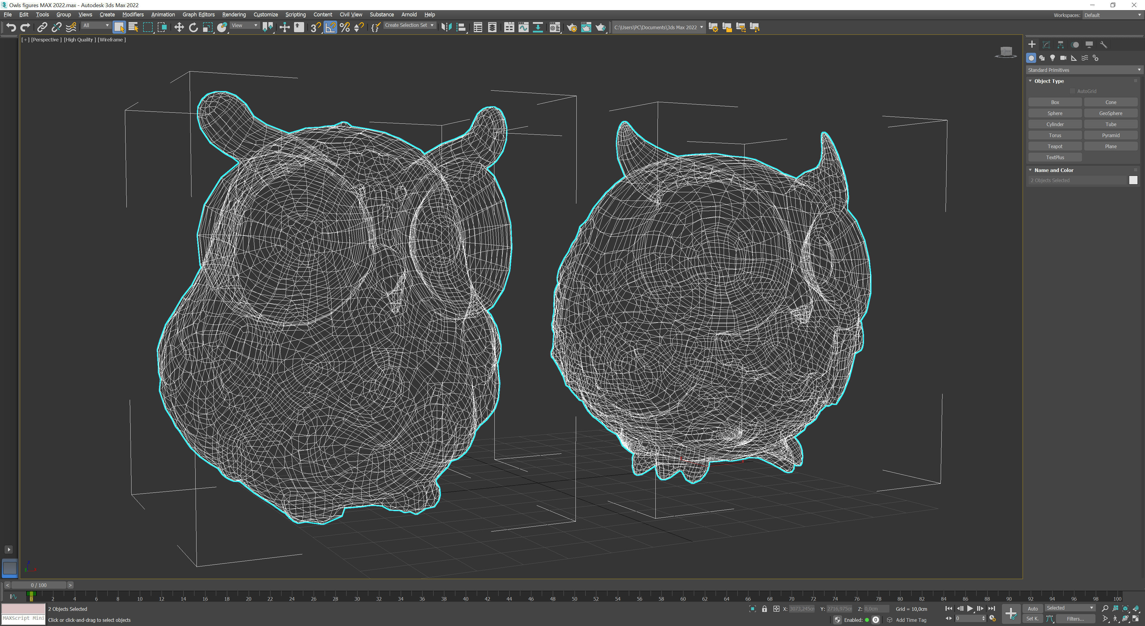Owls figures Low-poly 3D model_11