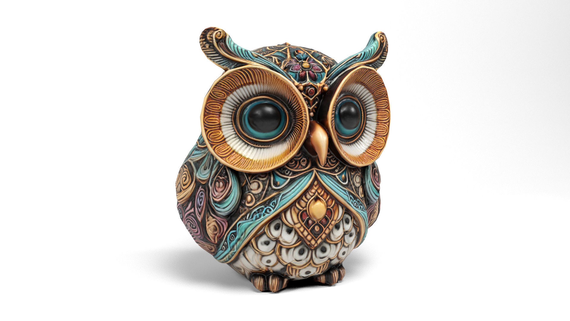 Owls figures Low-poly 3D model_7