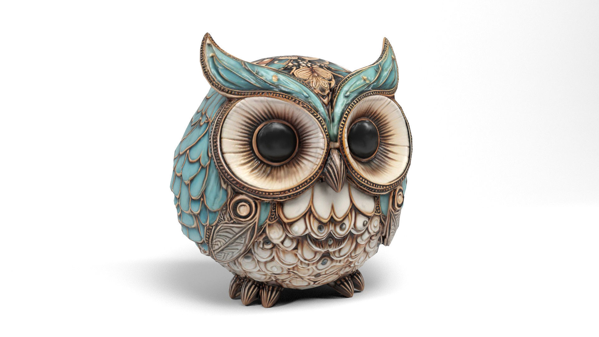 Owls figures Low-poly 3D model_8