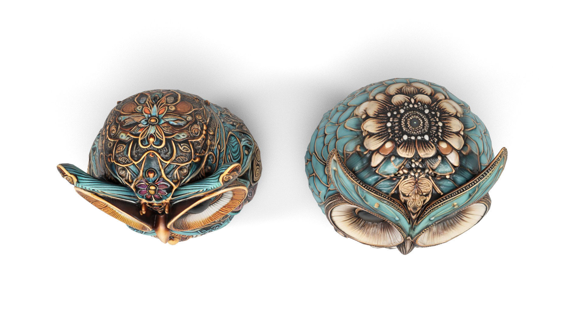 Owls figures Low-poly 3D model_5