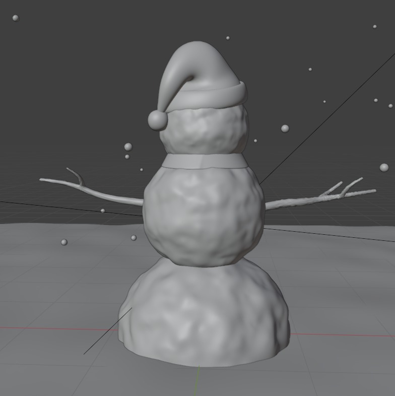 Snowman Low-poly 3D model_9
