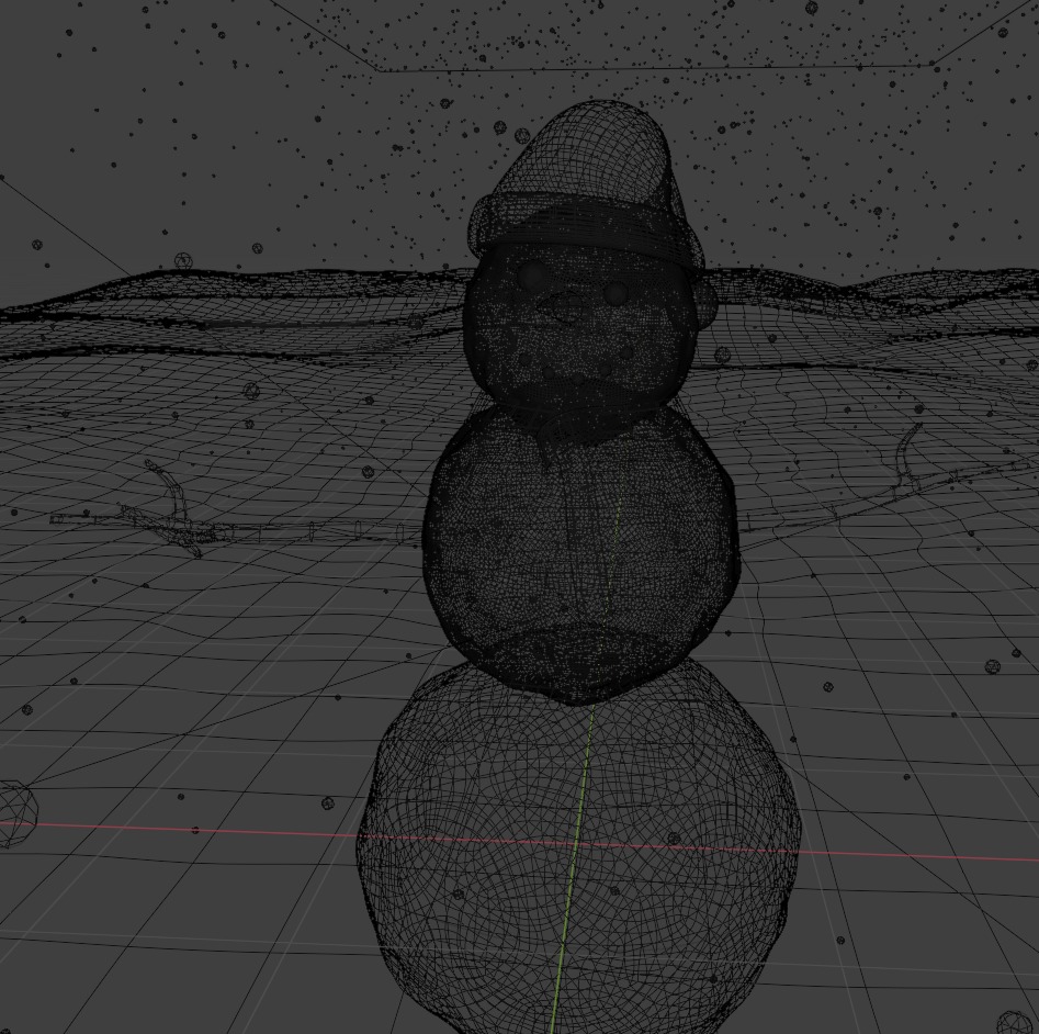 Snowman Low-poly 3D model_5