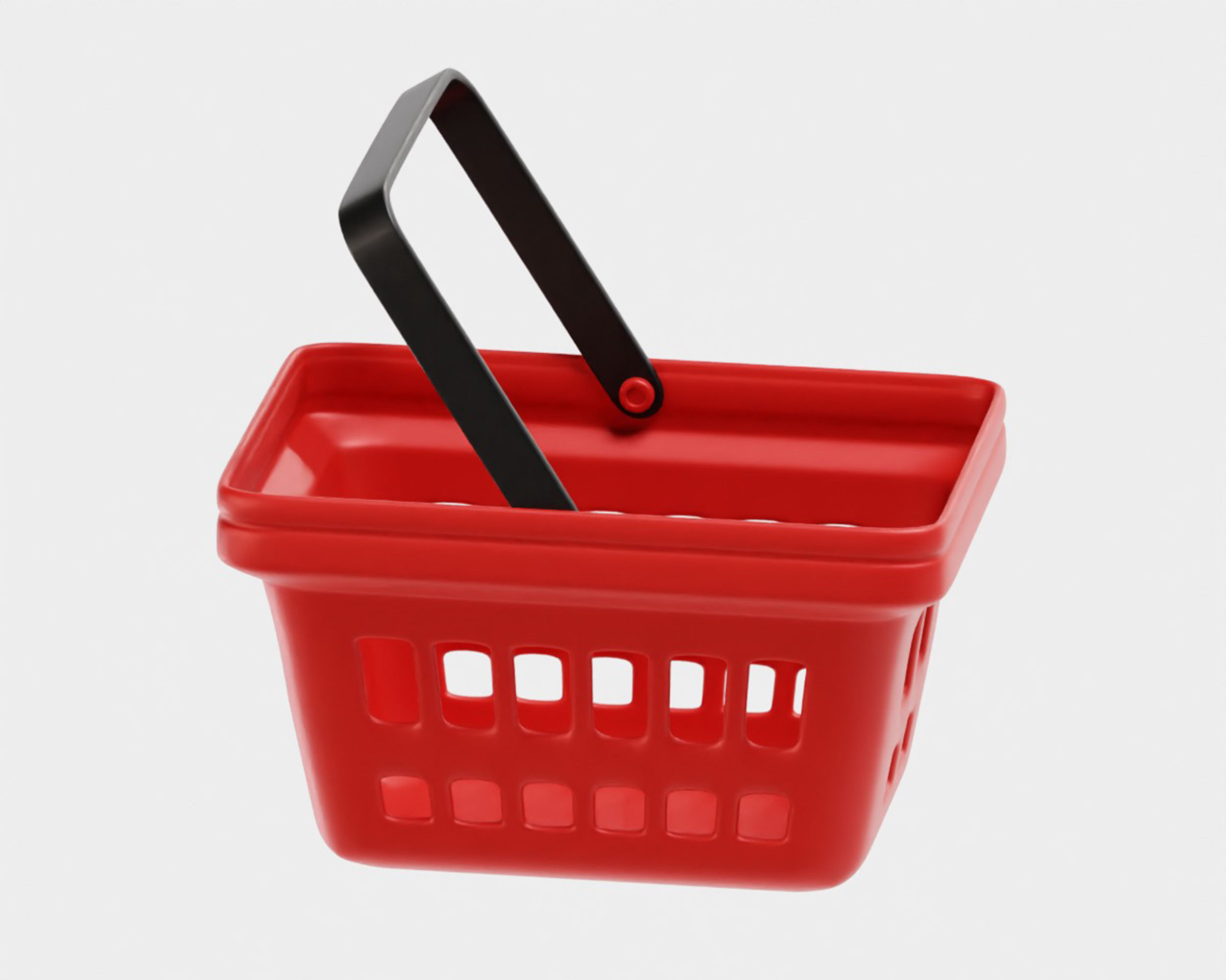 Shopping basket Low-poly 3D model_3