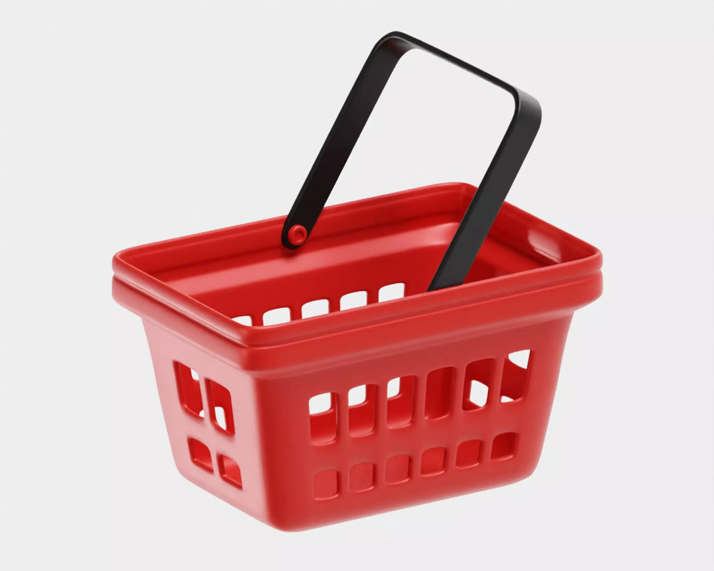 Shopping basket Low-poly 3D model_0