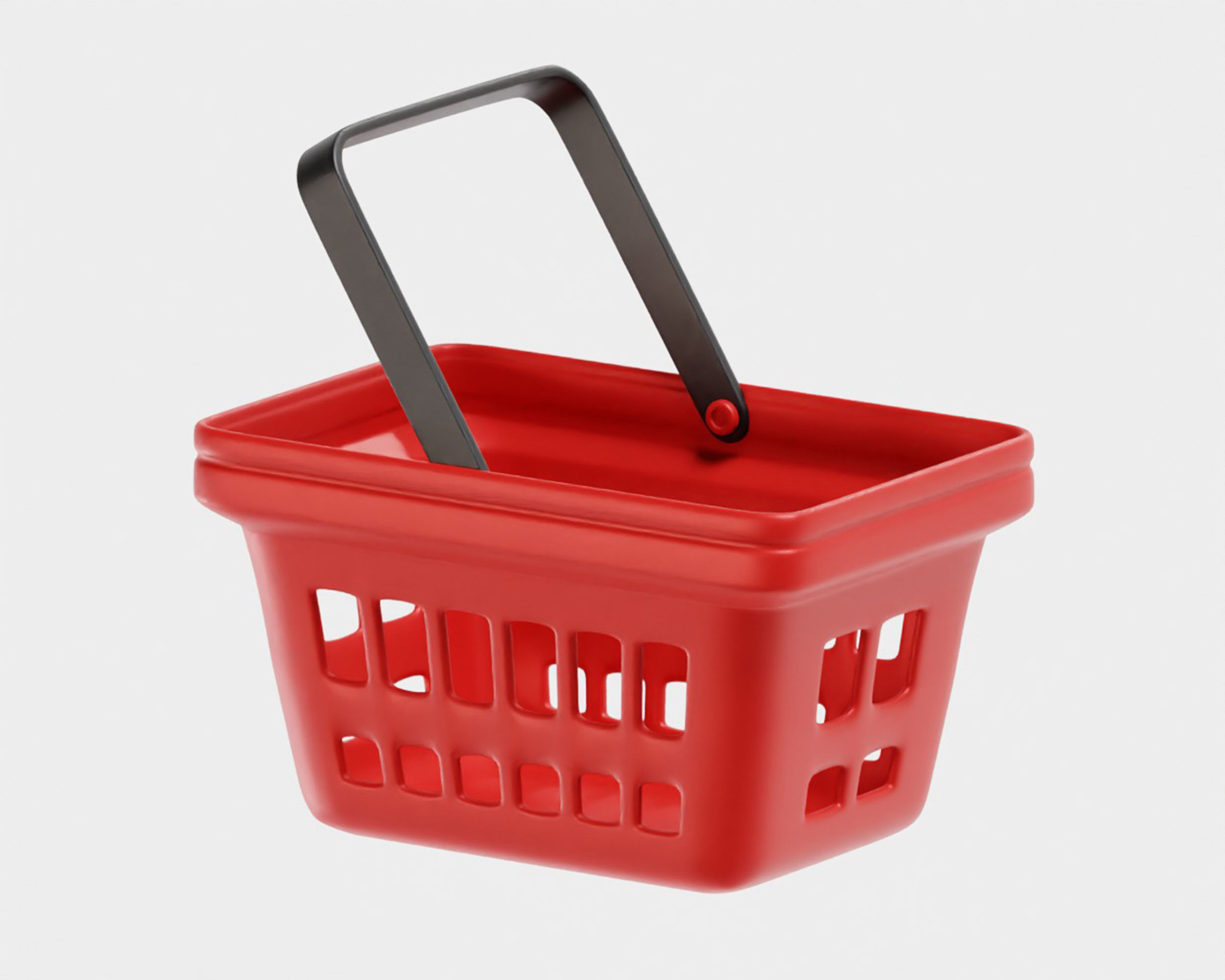 Shopping basket Low-poly 3D model_2