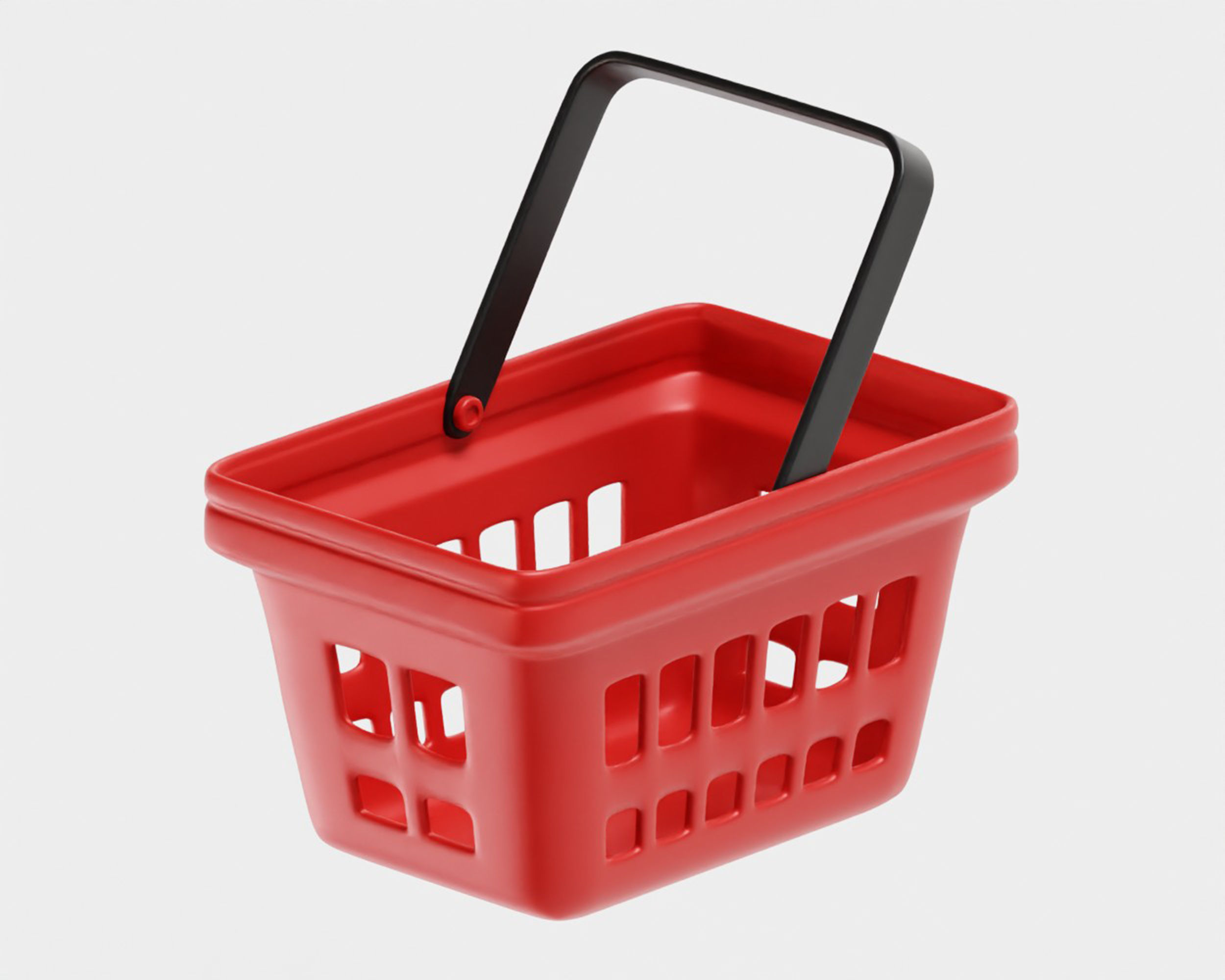 Shopping basket Low-poly 3D model_4