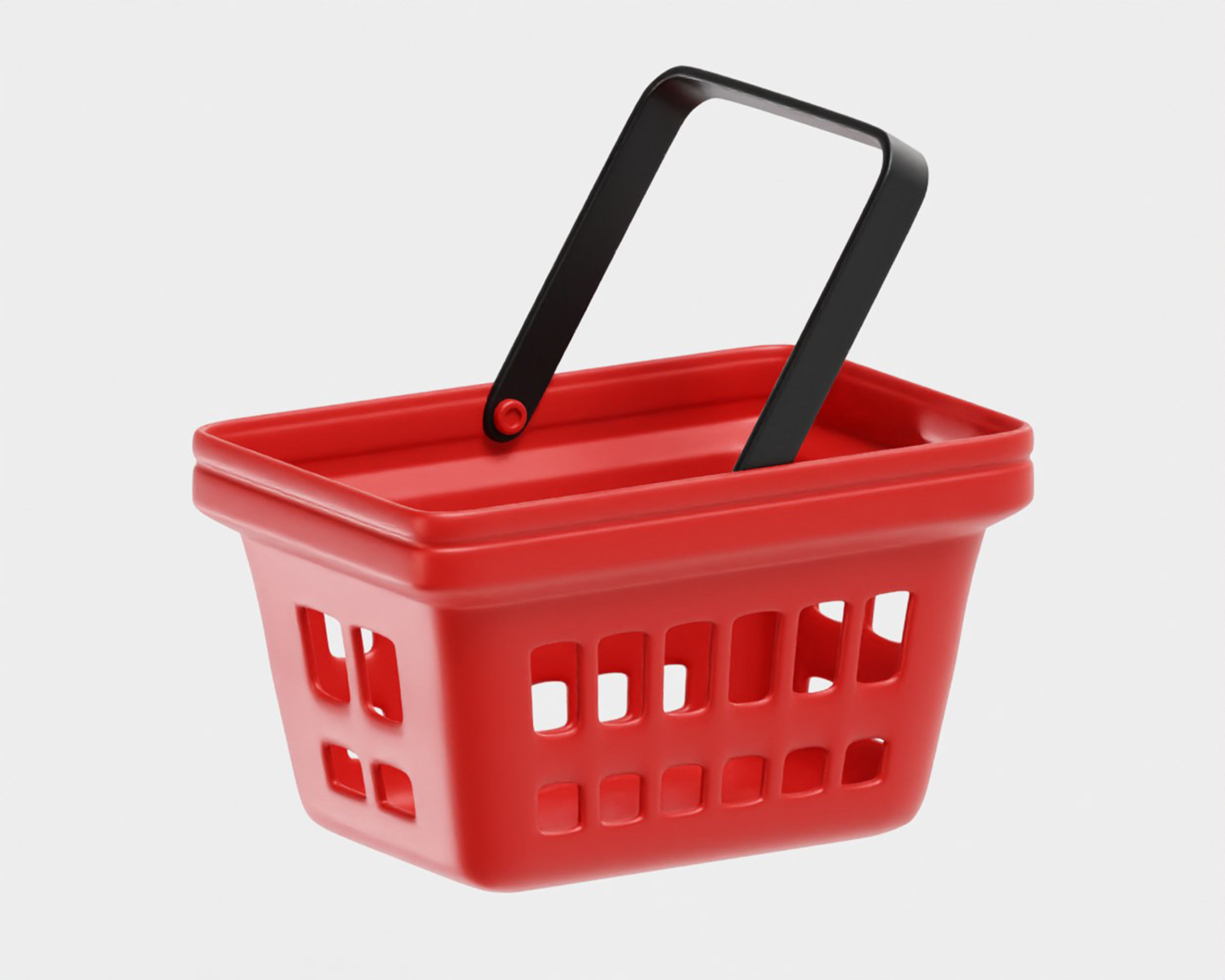 Shopping basket Low-poly 3D model_1