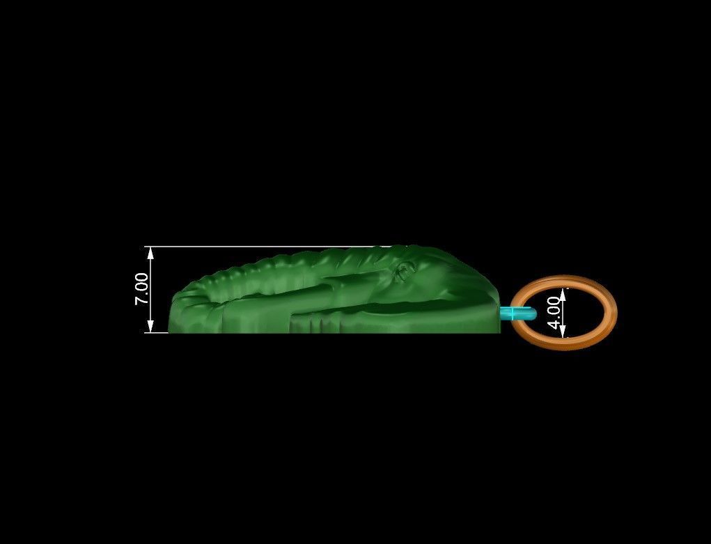 Elephant Pendant Head for Cord or Chain for Women and Men 3D print model_5