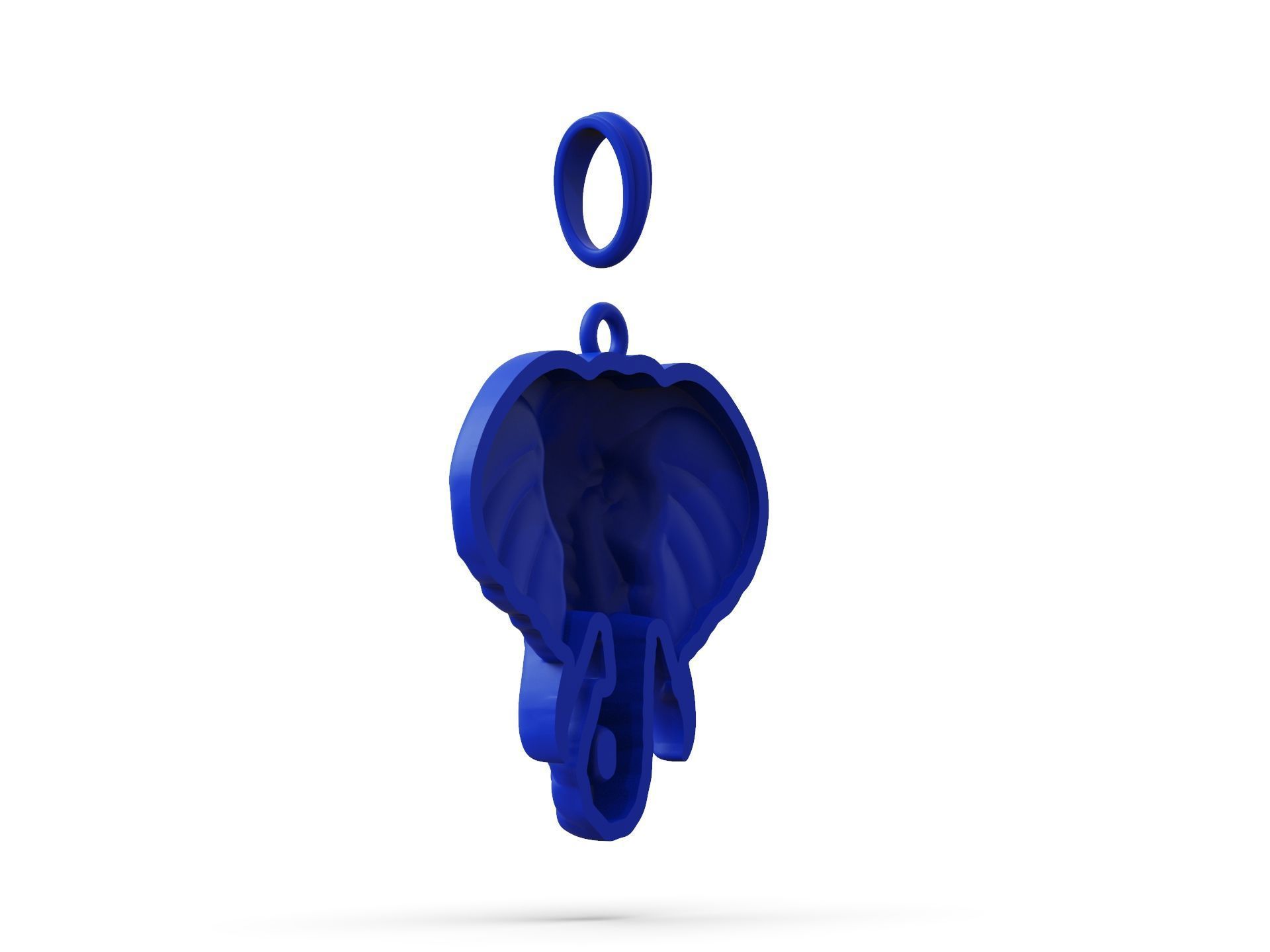 Elephant Pendant Head for Cord or Chain for Women and Men 3D print model_8