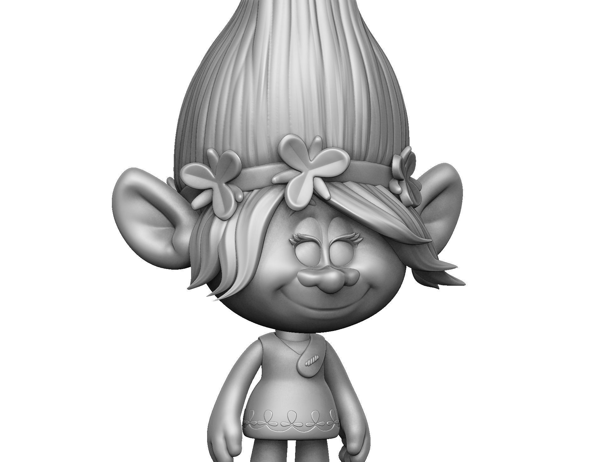 Poppy Troll for 3d printing STL assemble 3D print model_10