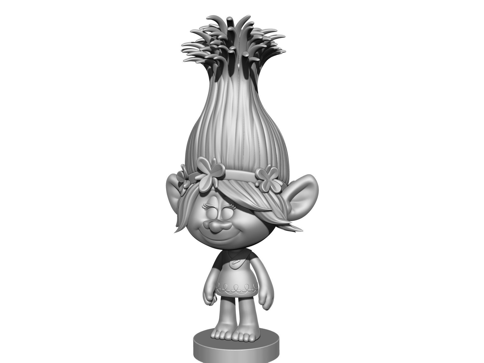 Poppy Troll for 3d printing STL assemble 3D print model_11