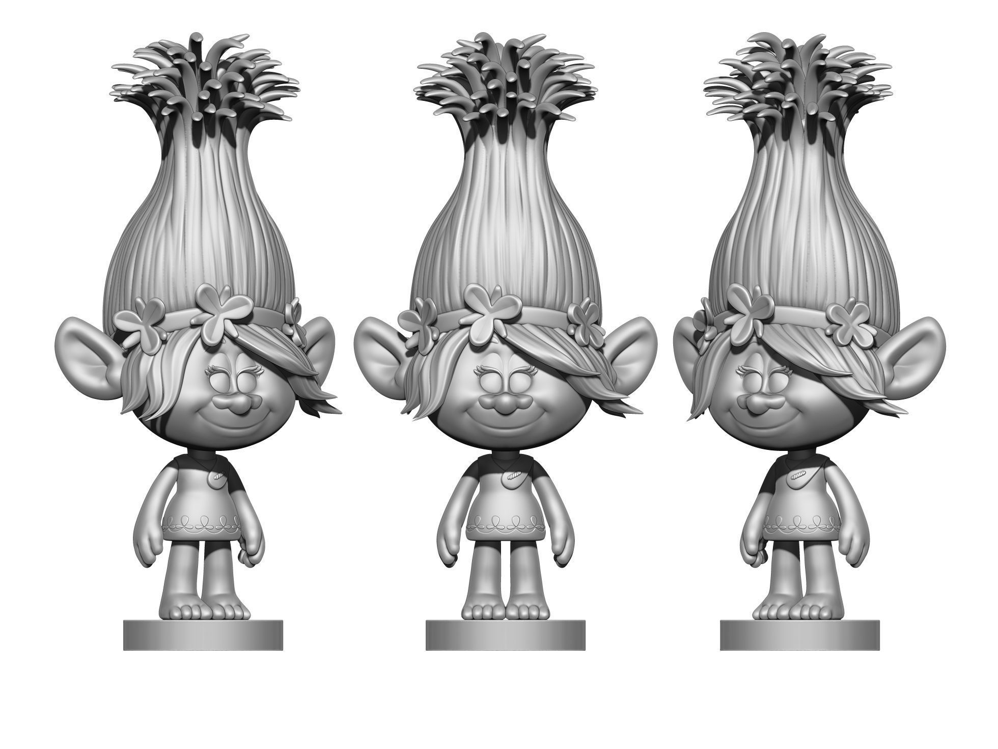 Poppy Troll for 3d printing STL assemble 3D print model_13