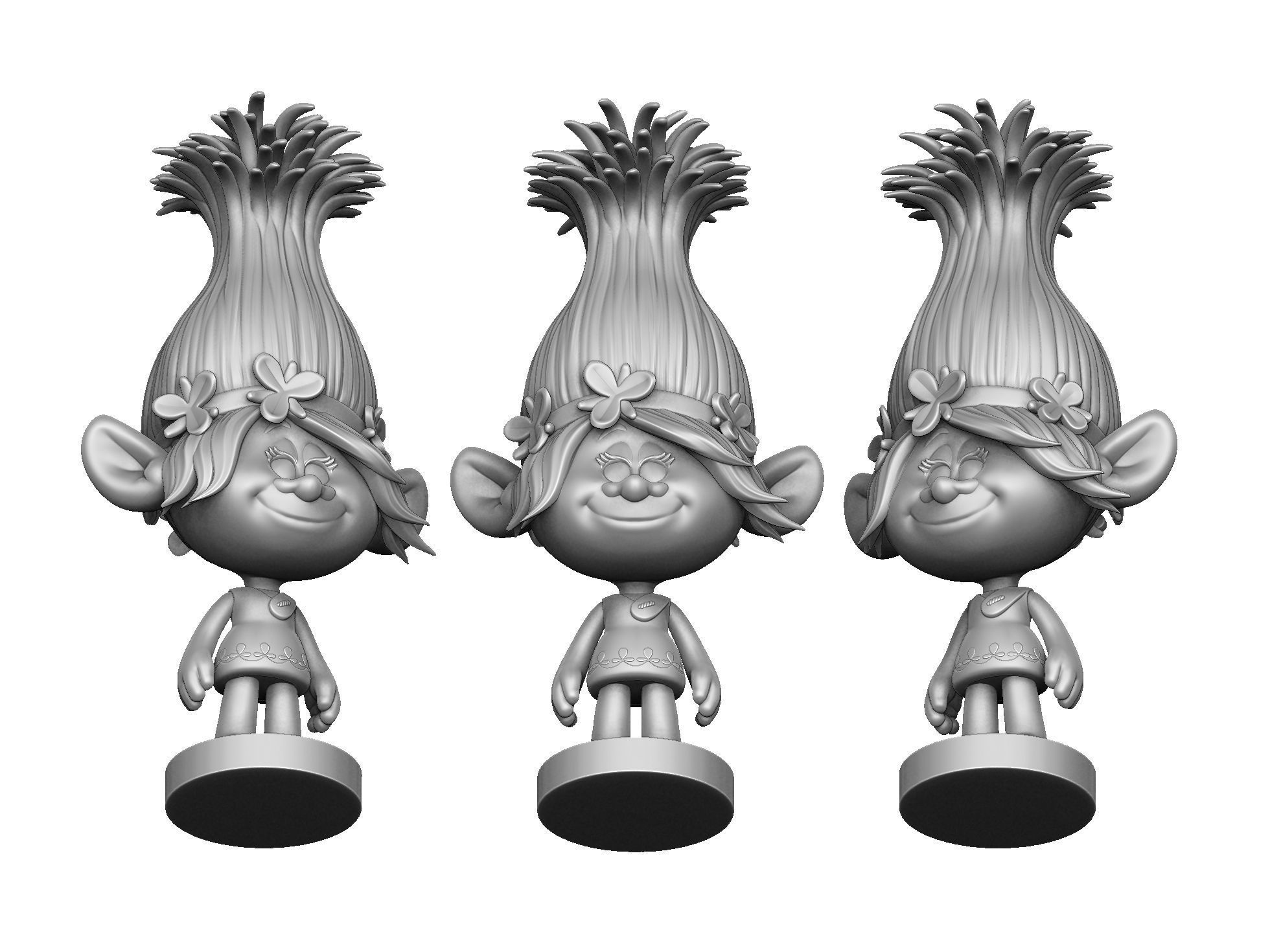 Poppy Troll for 3d printing STL assemble 3D print model_16