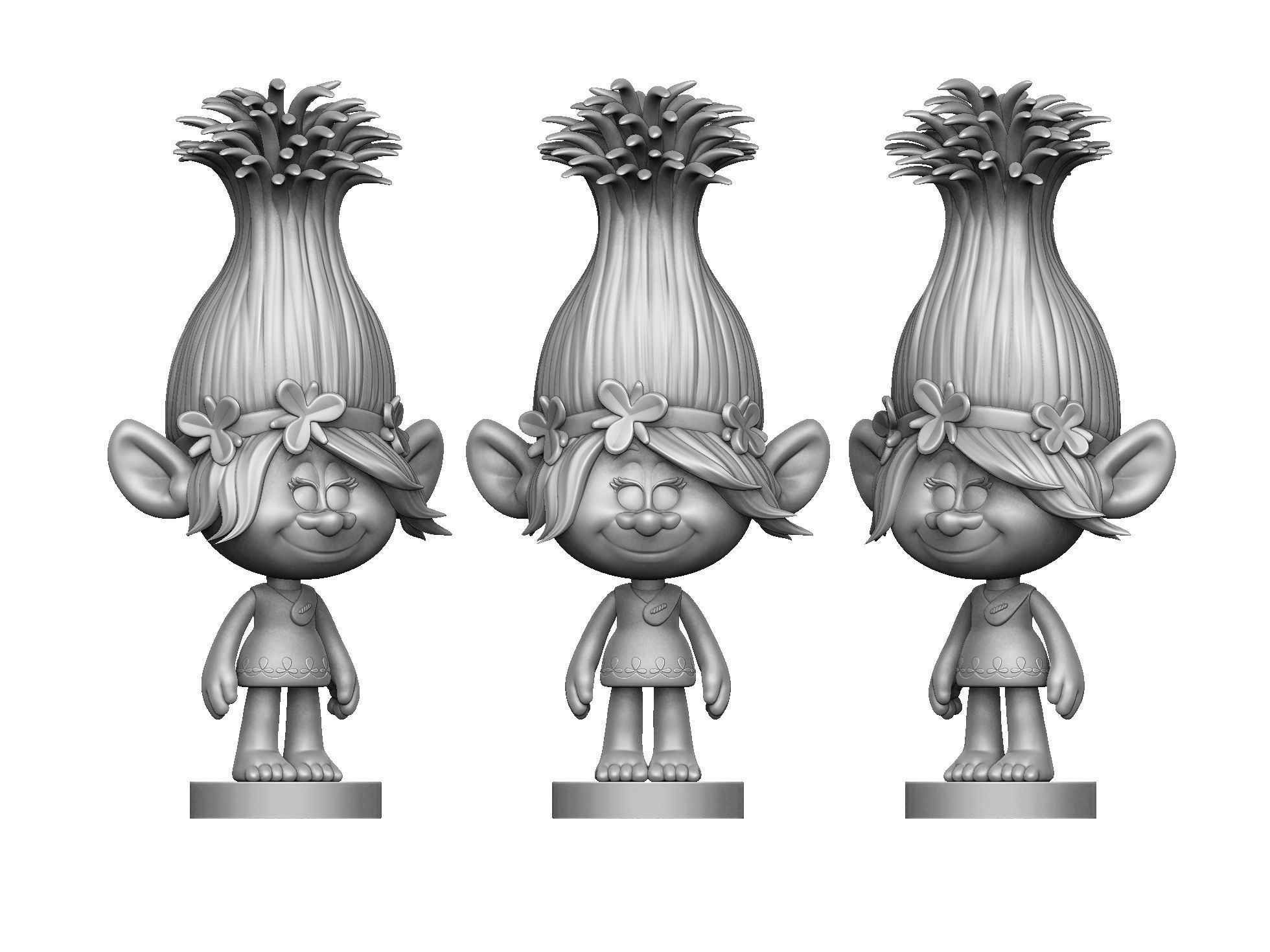 Poppy Troll for 3d printing STL assemble 3D print model_12