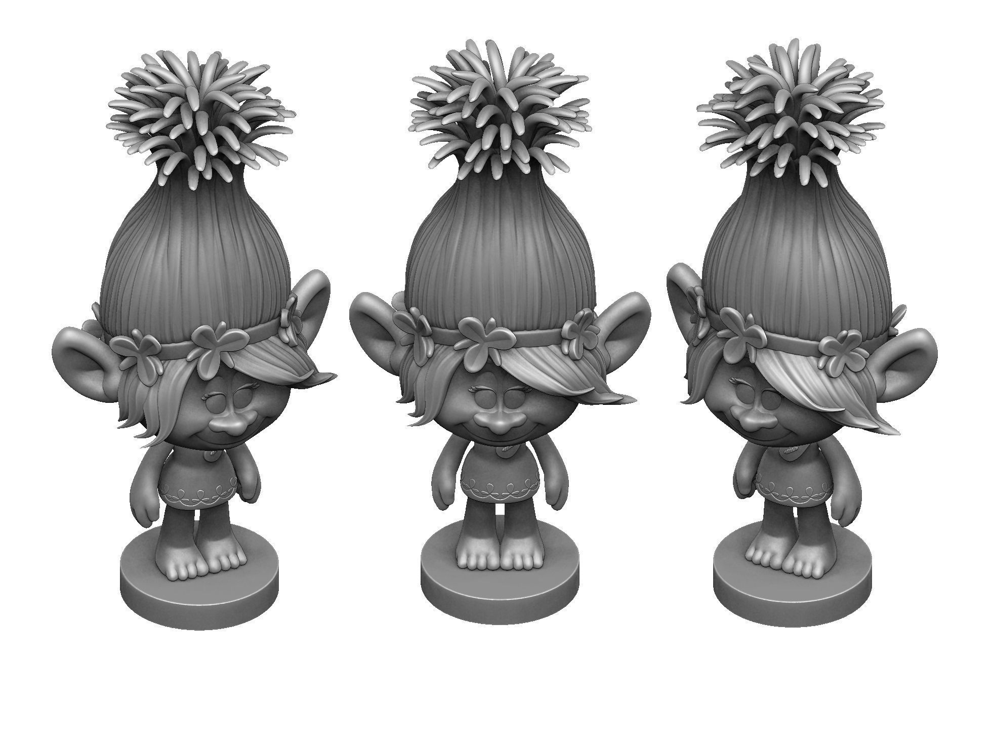Poppy Troll for 3d printing STL assemble 3D print model_14