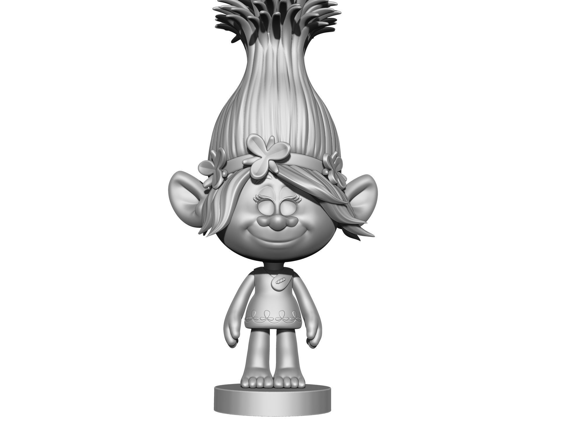 Poppy Troll for 3d printing STL assemble 3D print model_6