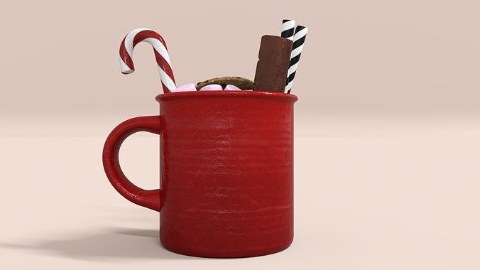 Mug For Christmas Low-poly 3D model 5