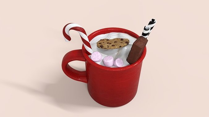 Mug For Christmas Low-poly 3D model 3