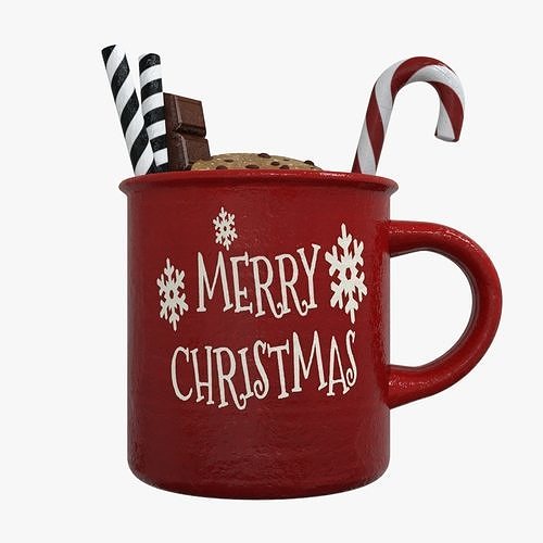 Mug For Christmas Low-poly 3D model 4