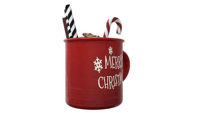 Mug For Christmas Low-poly 3D model 7