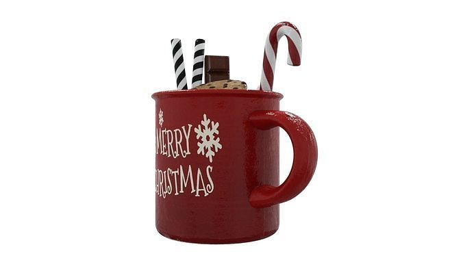 Mug For Christmas Low-poly 3D model 6