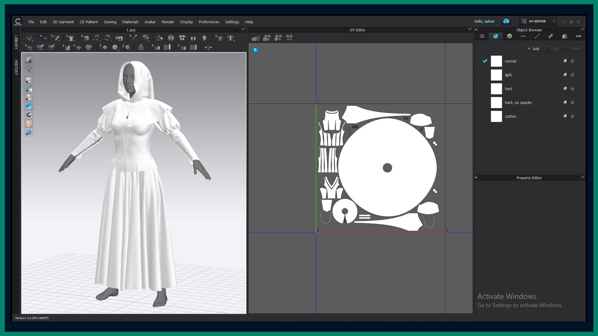 female medieval dress with texture 3D model_5