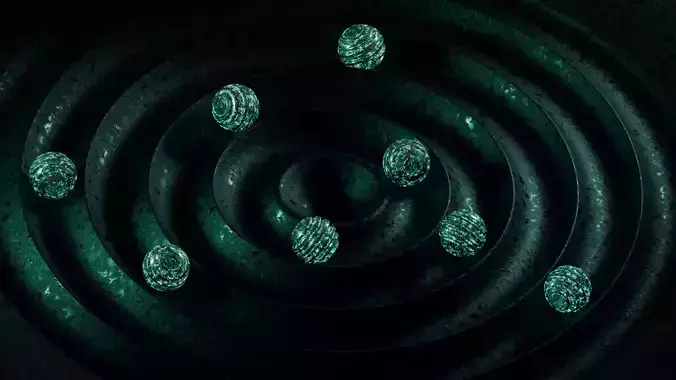Cyclic animation of balls 3D model