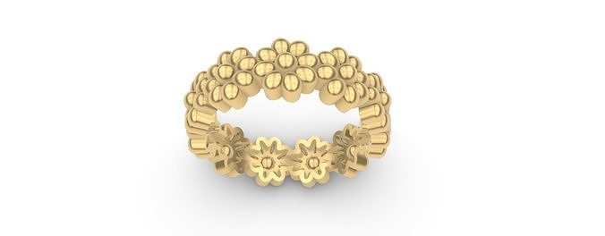 Flower Band Ring 3D print model