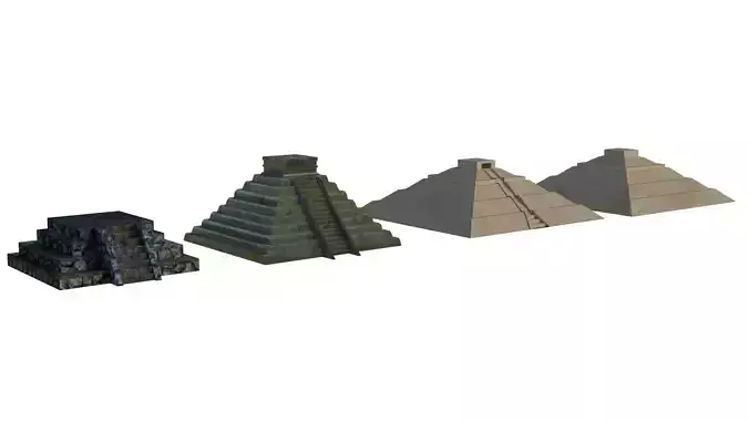 aztec pyramids low poly