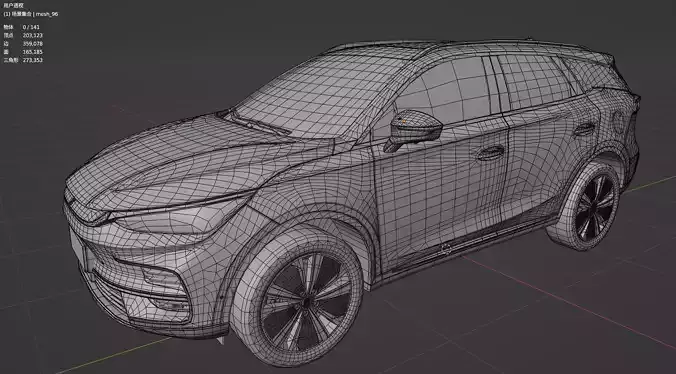 BYD Tang EV 2022 low poly 