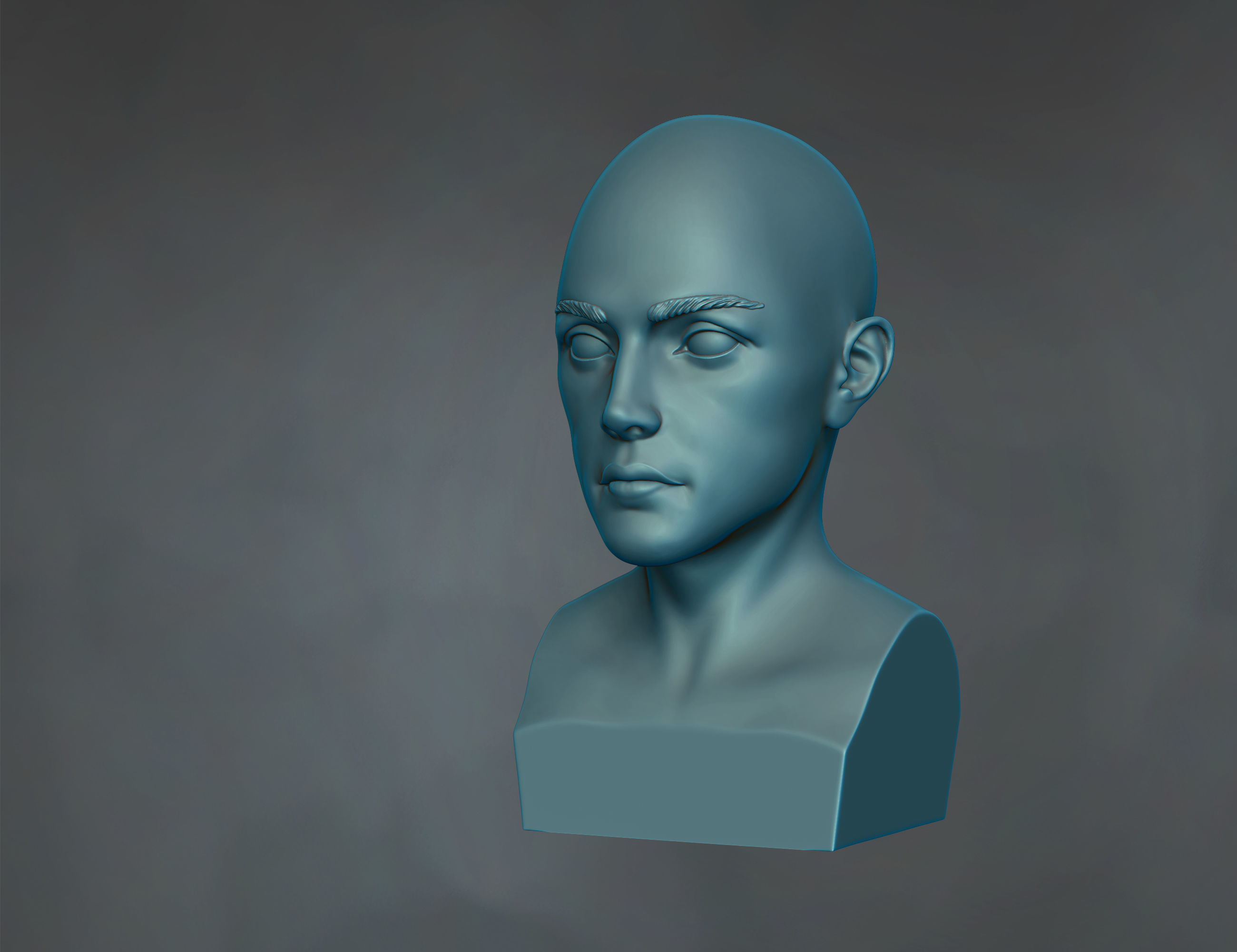 Female 3d head Free 3D print model_3