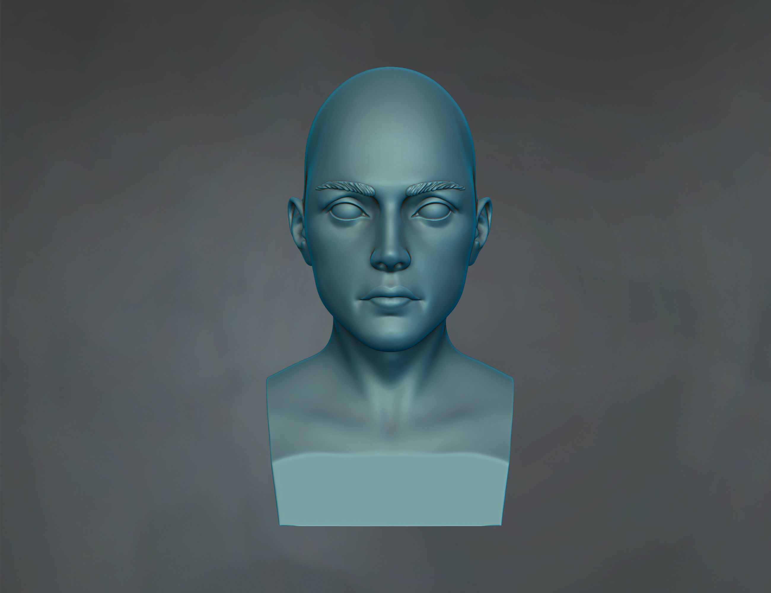 Female 3d head Free 3D print model_1