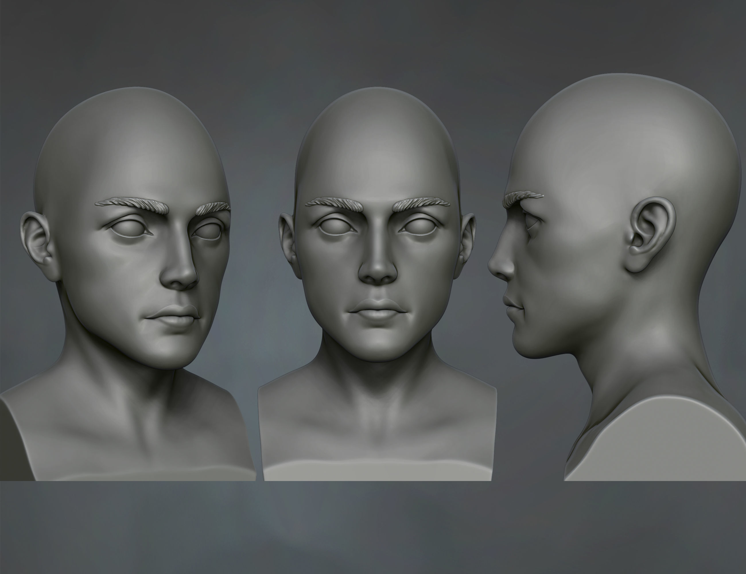 Female 3d head Free 3D print model_7