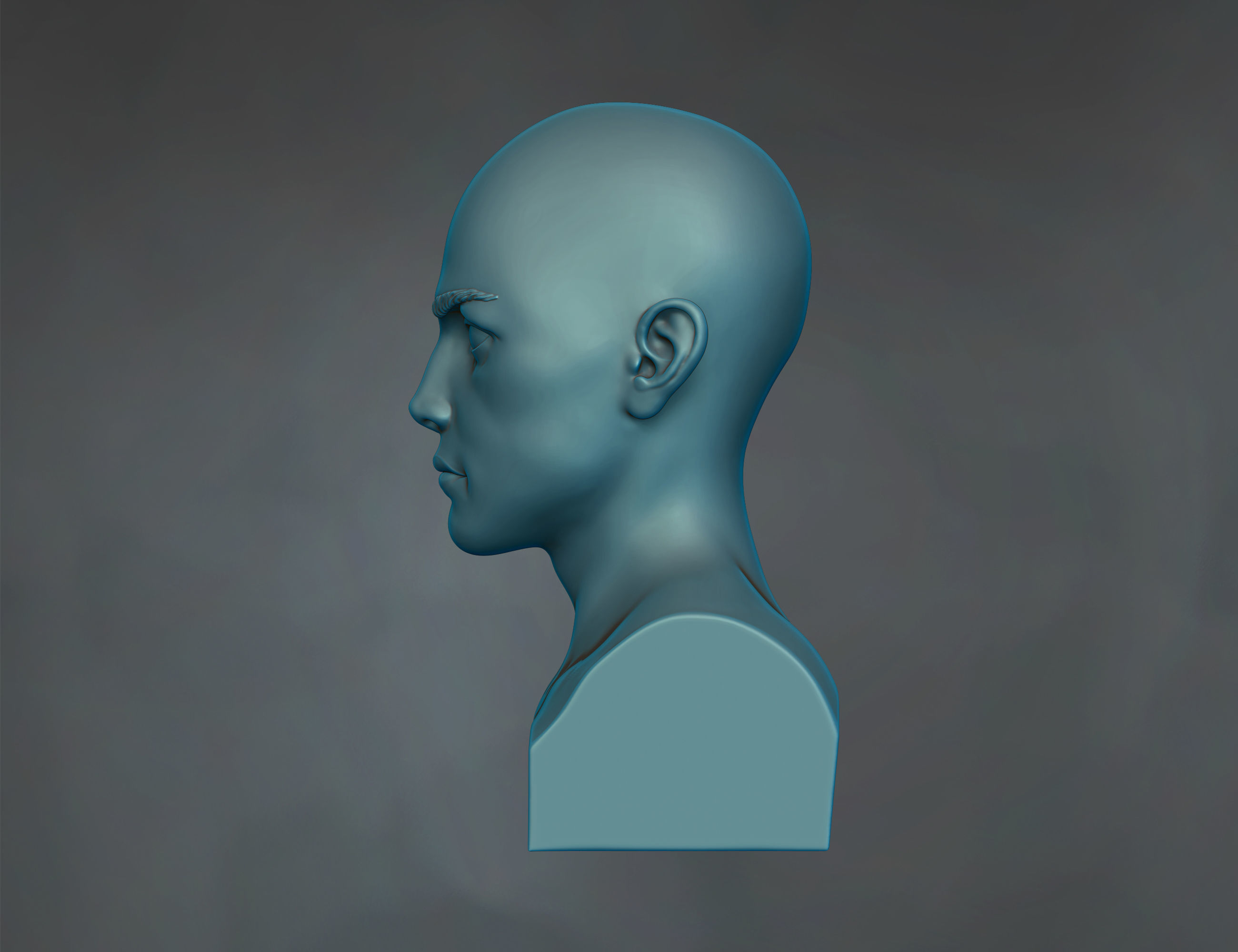 Female 3d head Free 3D print model_5